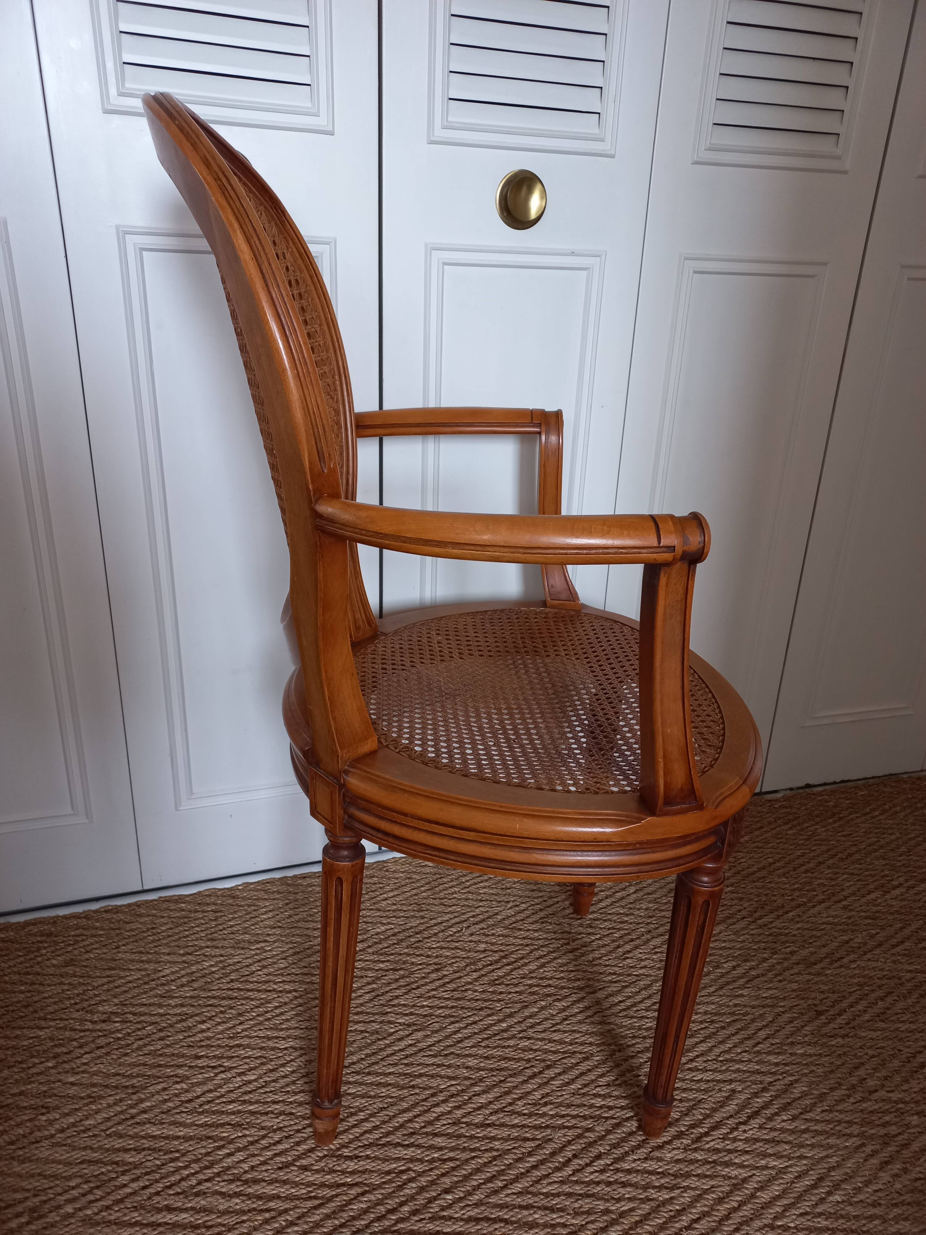 Canned medallion armchair in Louis XVI style