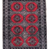Handmade vintage Uzbek Bukhara rug 84cm x 127cm 1970s