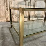 Table basse à double plateau en bronze attribuée à Jacques Quinet