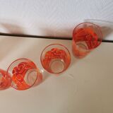 verres à fleur oranges années 70