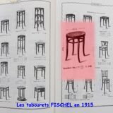 Fischel 1915 bistro stool, not Thonet, thermoformed seat.