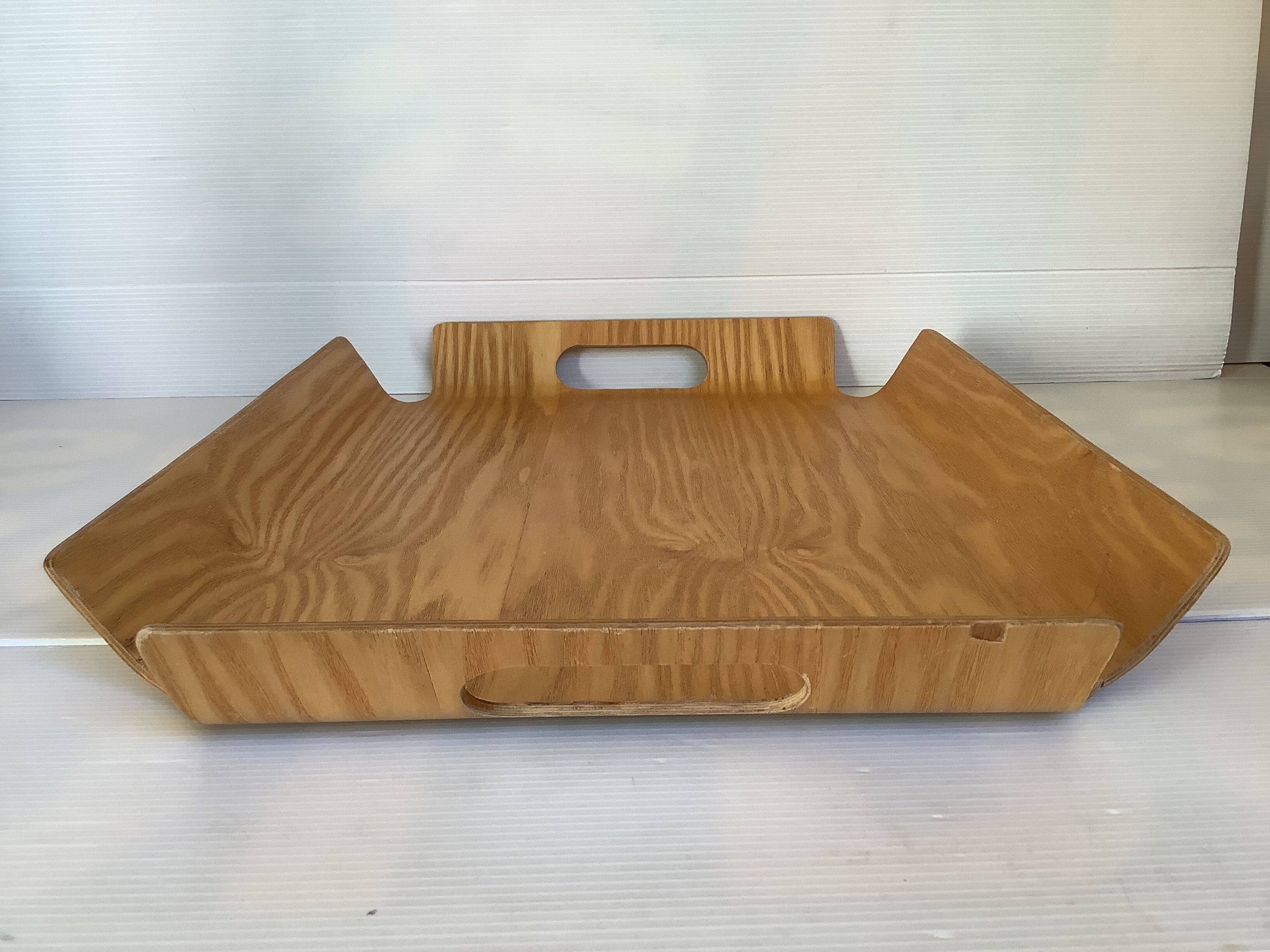 Curved wooden tray