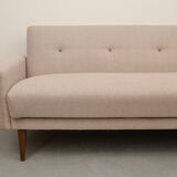Scandinavian 3-seater sofa in beige, completely restored