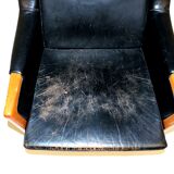 Patinated leather armchair, Sweden, 1960
