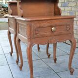 Two oak bedside tables.