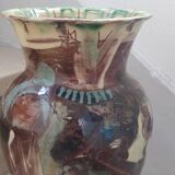 Large glazed mixed terracotta vase
