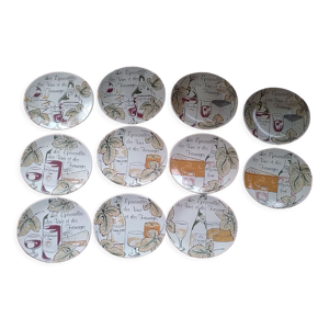 11 assiettes a fromage Salins