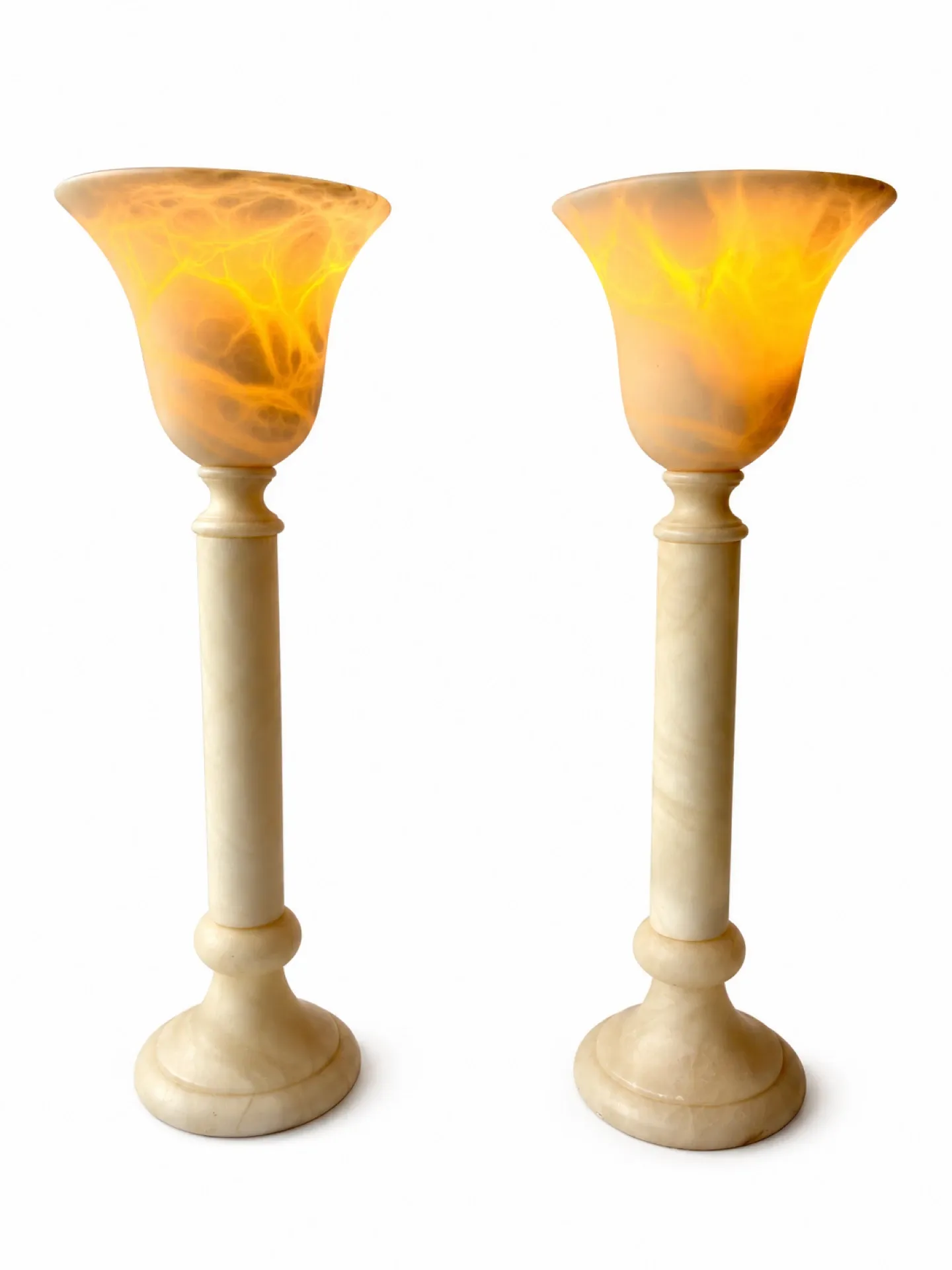 Pair of Alabaster Table Lamps by Massive