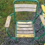 Set of 4 metal bistro chairs tolix style