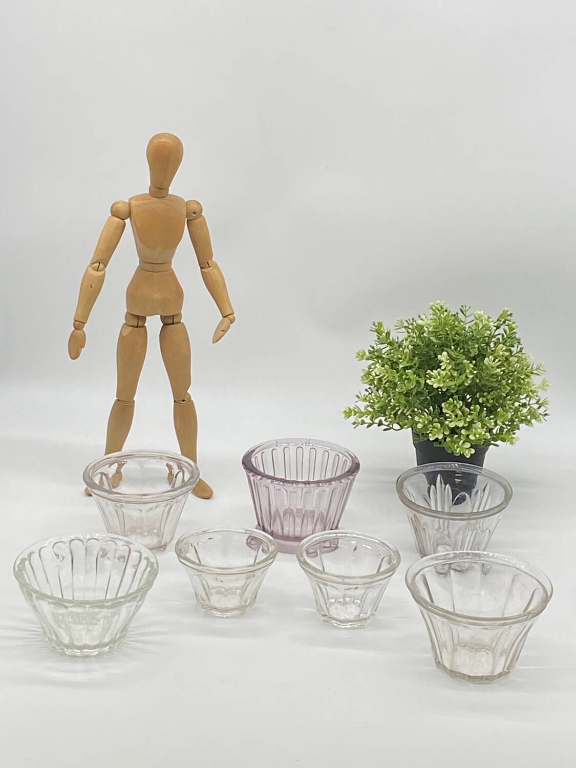 Lot / set of old jam pots / vintage verrines