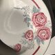 8 vintage Avranches earthenware plates decorated with roses