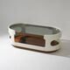 Table basse en bois et en verre de l'ère spatiale, années 1970