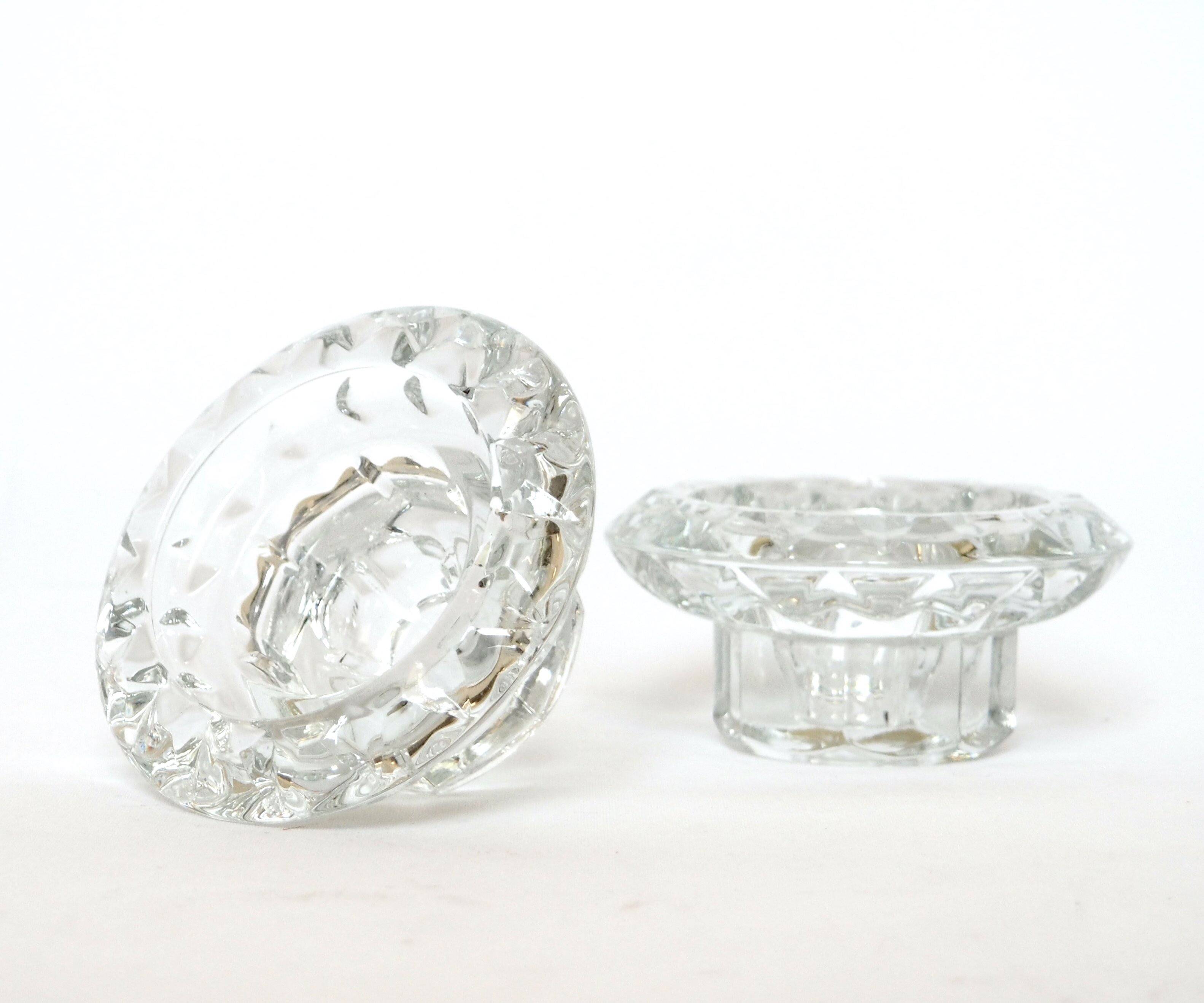 Pair of glass candlesticks
