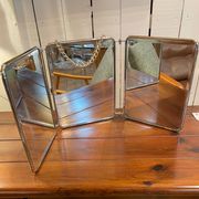 Triptych barber mirror
