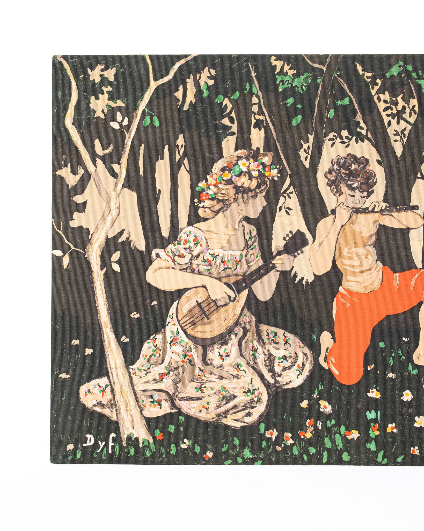 Tapisserie Allégorie du Printemps, imprimée sur toile, France, 1960s