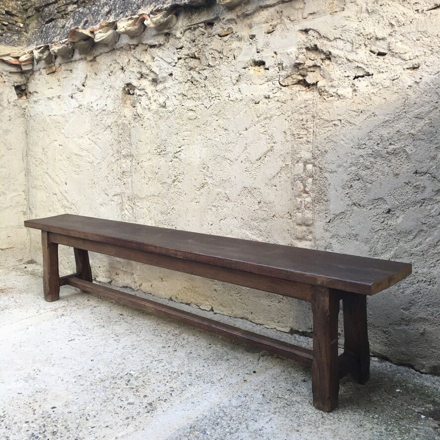 Pair of solid oak monastery benches