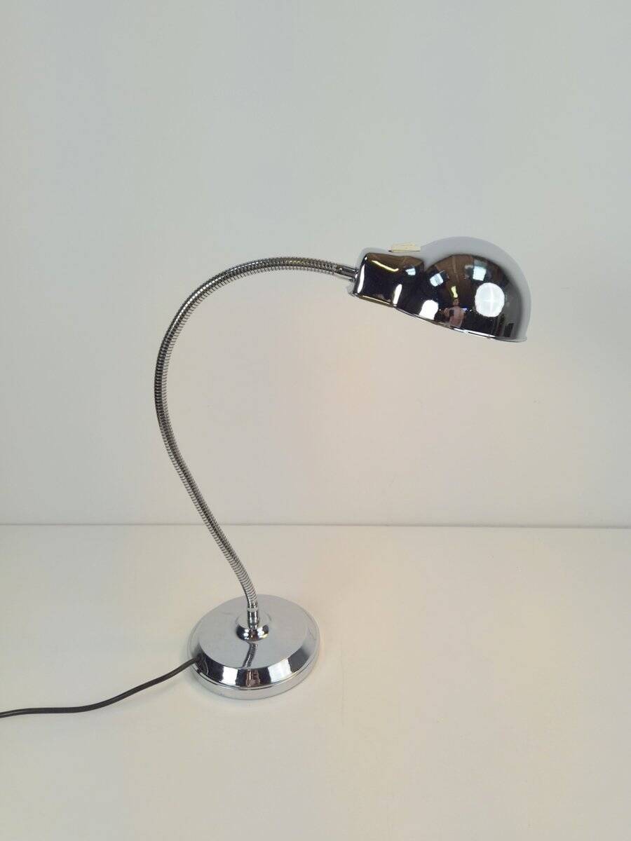 Chrome Table Lamp with Flexible Shade, 1950s