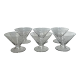 Set of 6 engraved glass cuts