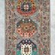 Tapis de couloir vintage en laine kazakhe caucasienne à médaillons géométriques – 84 x 300