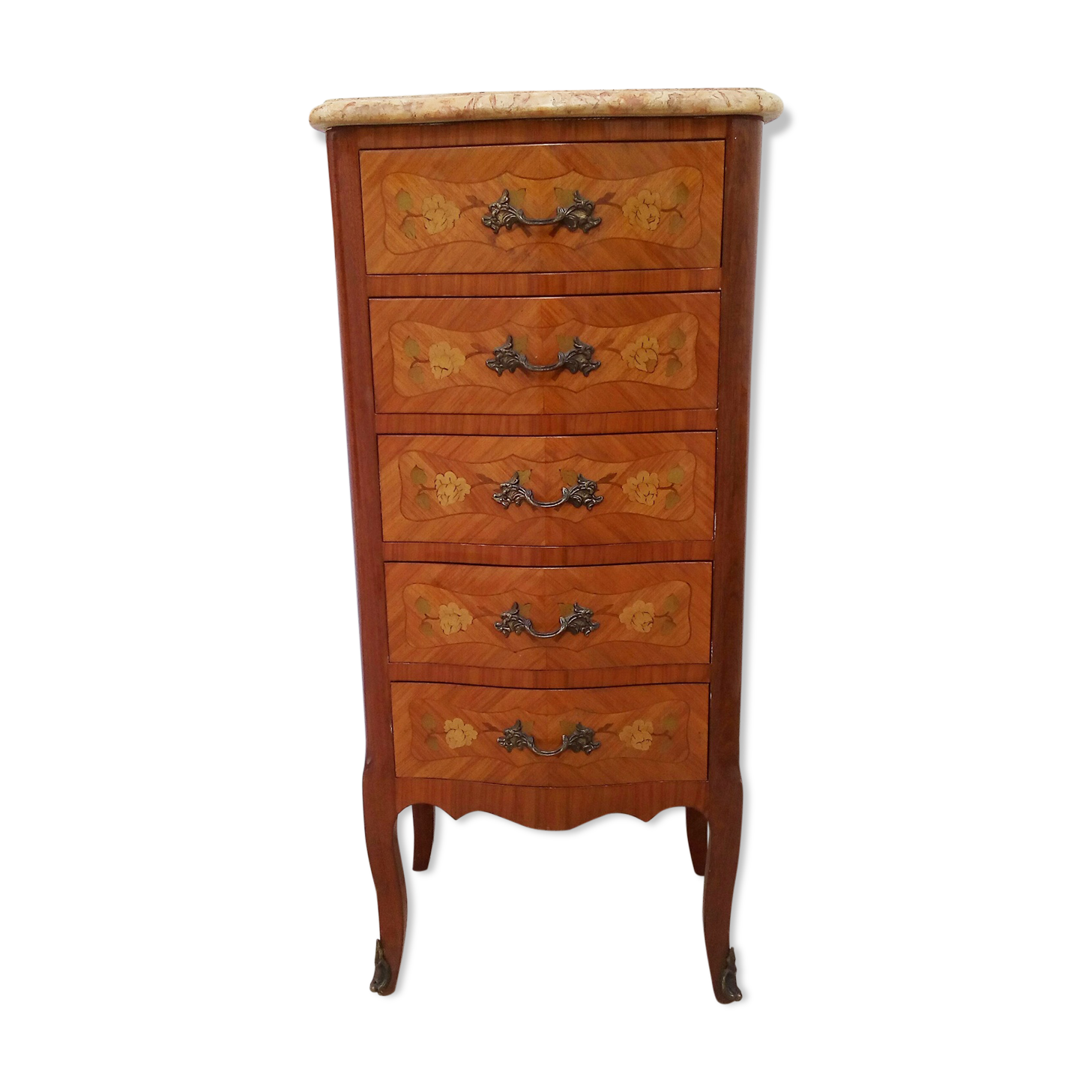 Chest 5 drawers inlaid