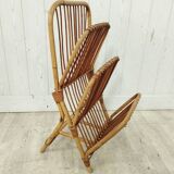 Vintage rattan magazine holder