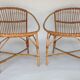 Paire de fauteuils rotin vintage