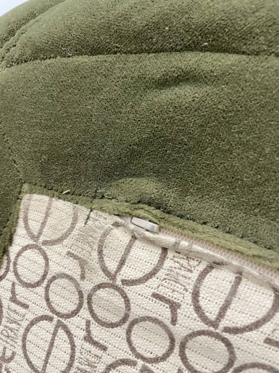 Vintage 2 and 3 seater green velvet togo set