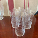 9 verres baptême cristal gravés