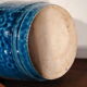 Vase signed blue modernist ceramic bottle bouhey 1973