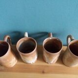 4 enameled stoneware cups