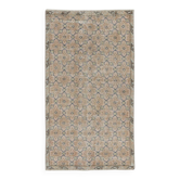 Vintage Handmade Pink Turkish Accent Rug with Floral Design