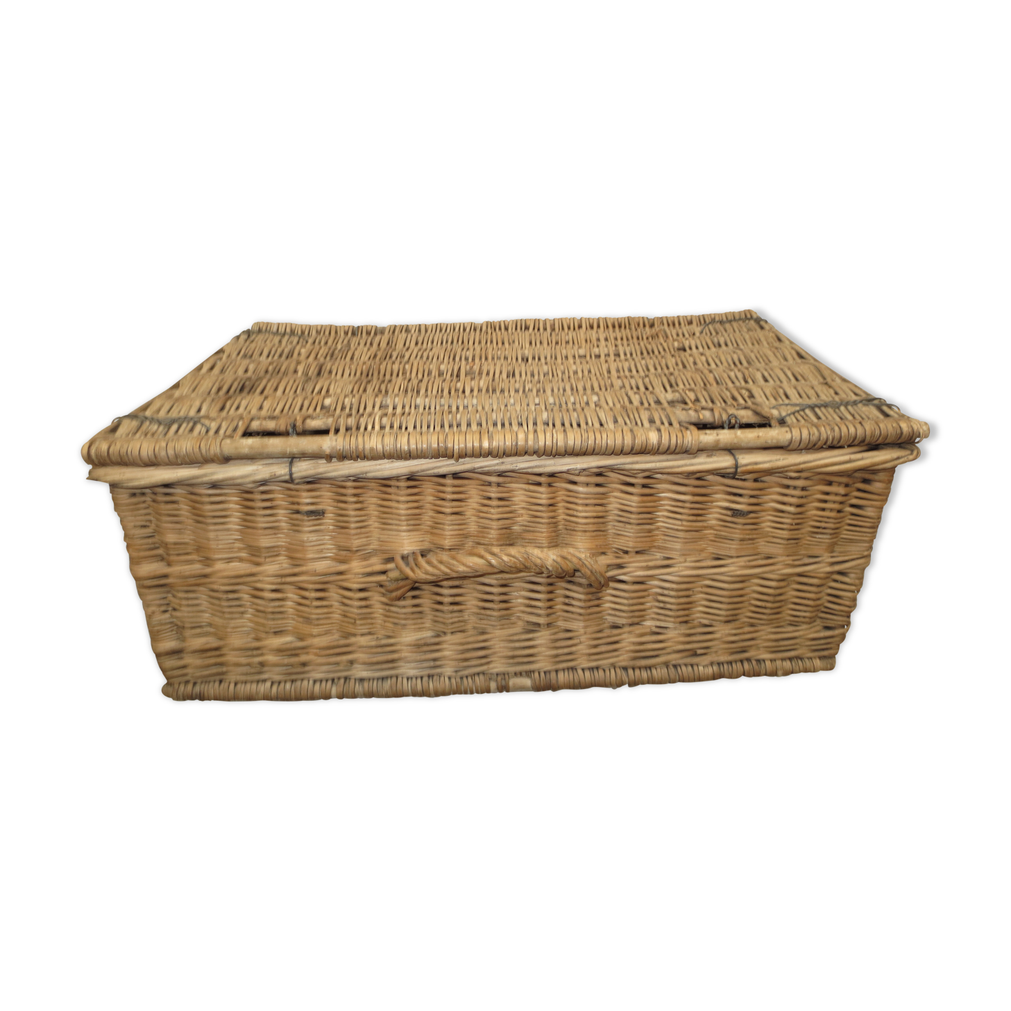 Old wicker trunk