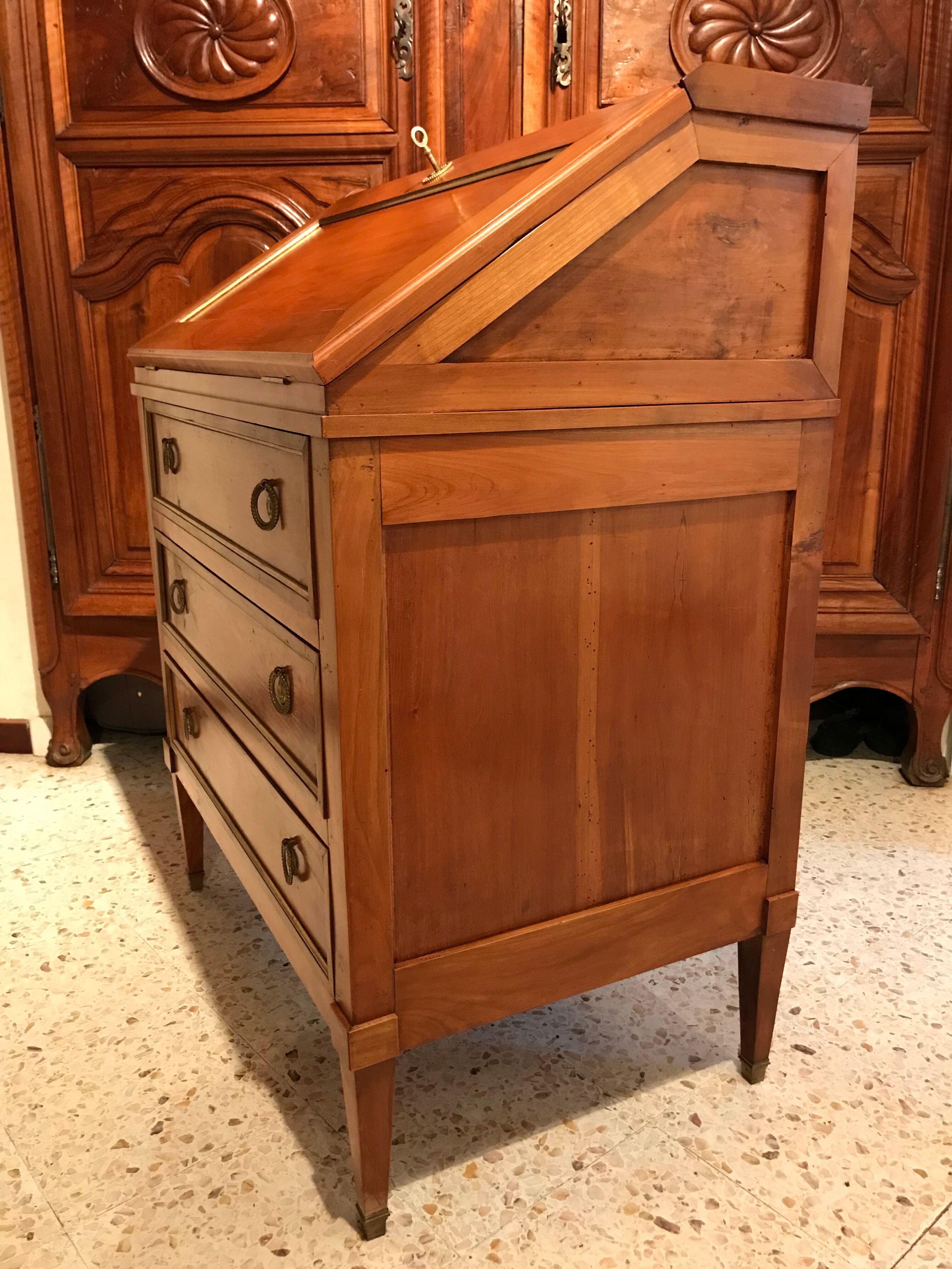 Small secretary English donkey back office Madame 3 drawers