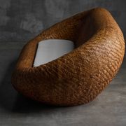 Canapé en osier tressé, style milieu du XXe siècle, France, années 1970
