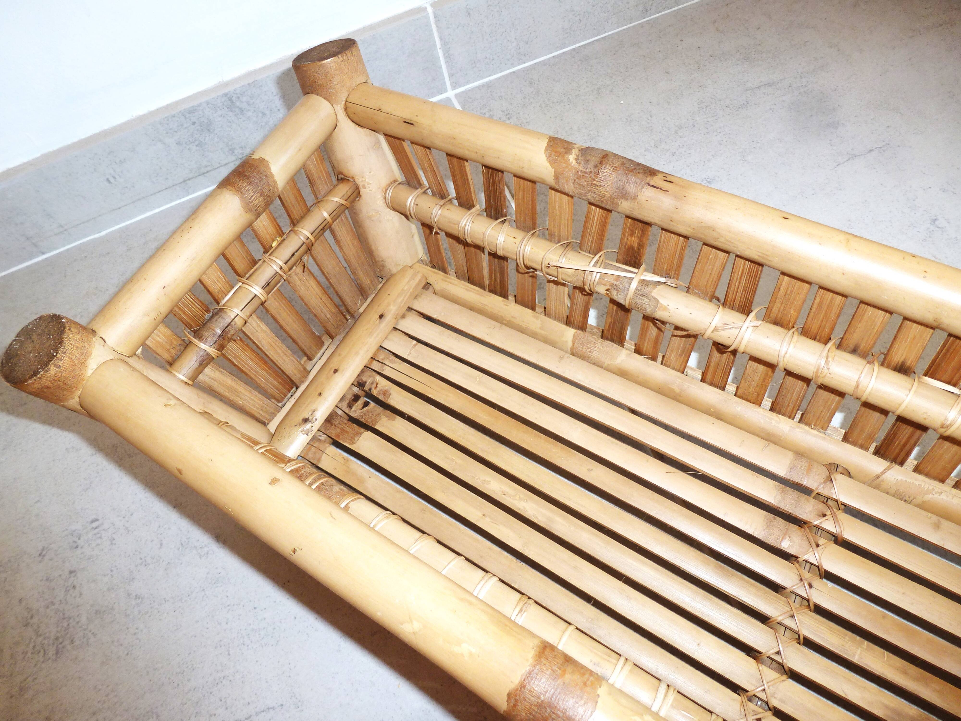 bamboo planter, bamboo and rattan plant pot, indoor planter.