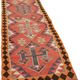 Turkish Handwoven Vintage Herki Kilim 95 cm x 344 cm