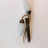 Lunel 1960 wall lamp, opaline, metal and golden brass