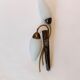 Lunel 1960 wall lamp, opaline, metal and golden brass