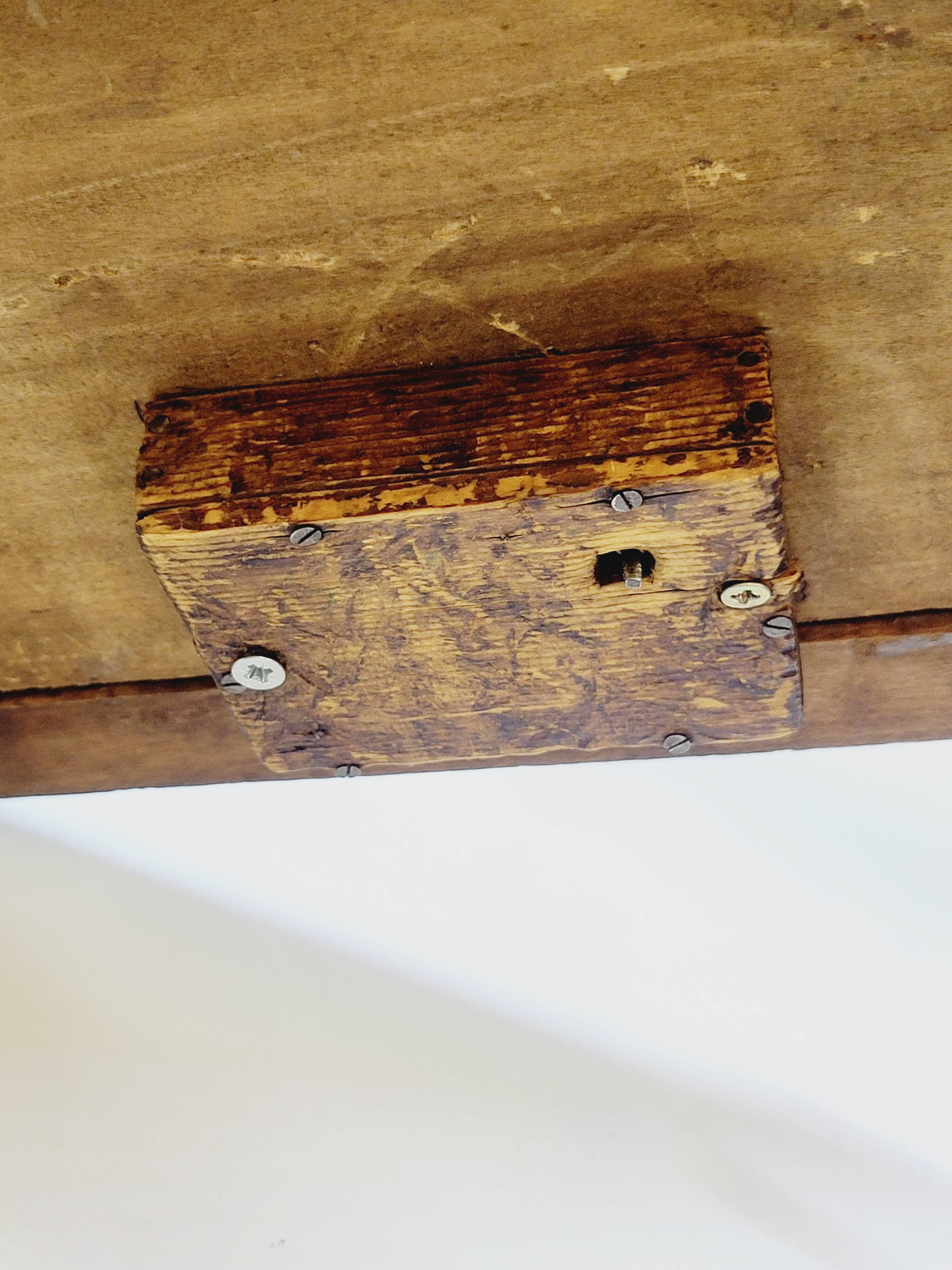 Longwy Trivet with Doorbell, Glazed Earthenware Tile and Wooden Frame