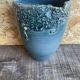 Ancient Vase JACKY COVILLE Glazed Stoneware Blue Vintage #D987