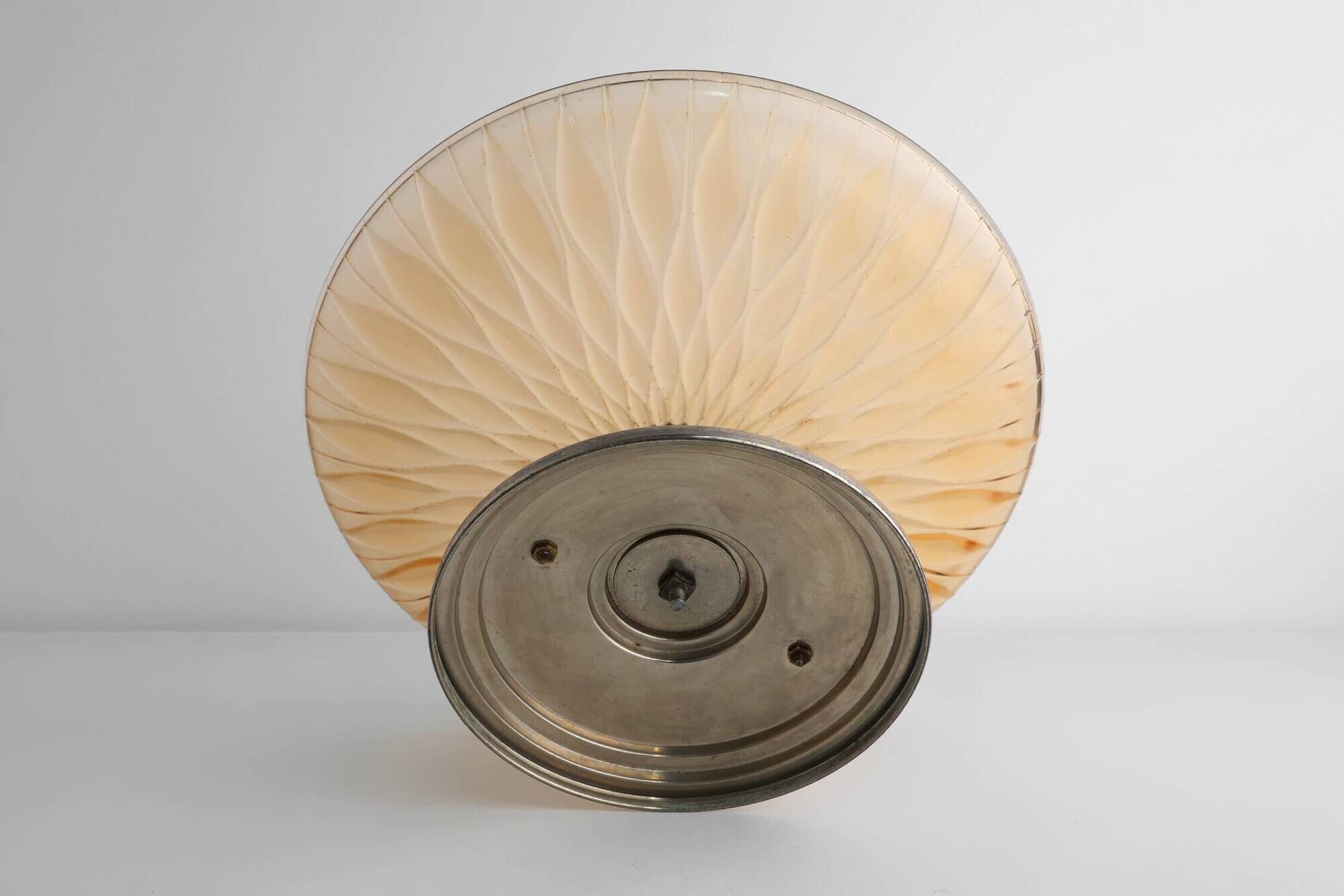 Art Deco Glass and Metal Fruit Bowl, France, circa 1940