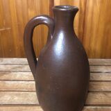 Ancienne Bouteille En Grès Marron Signature Vintage #A589