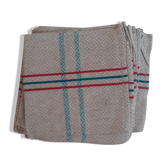 6 napkins. basque style. unbleached background