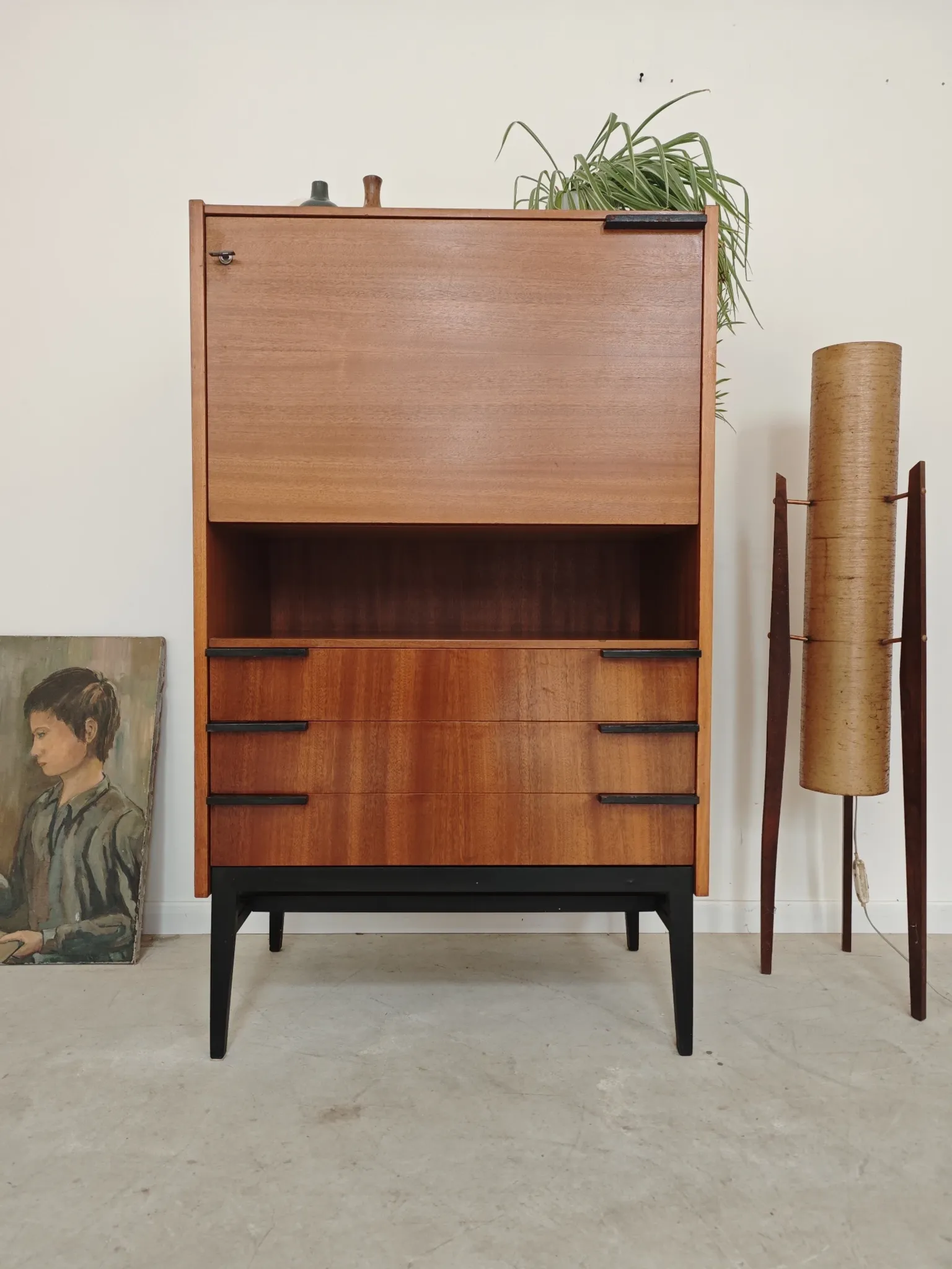 Wooden secretary by Frantisek Mezulanik for Up Zavody