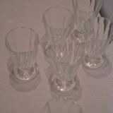 Set of 6 antique faceted stemmed wine glasses in very good condition.