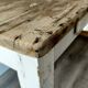 Table bois patiné 1 tiroir