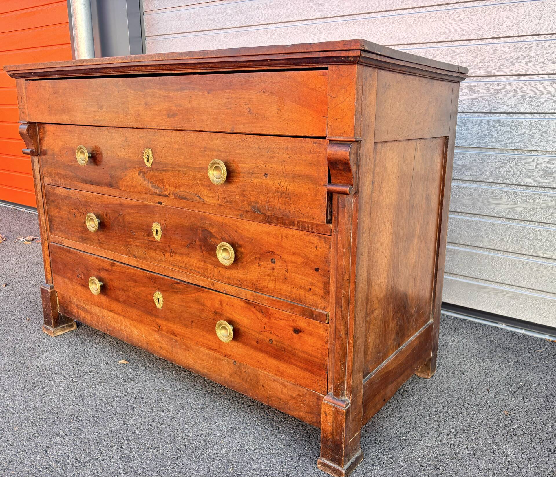 Antique solid wood chest of drawers – Empire style