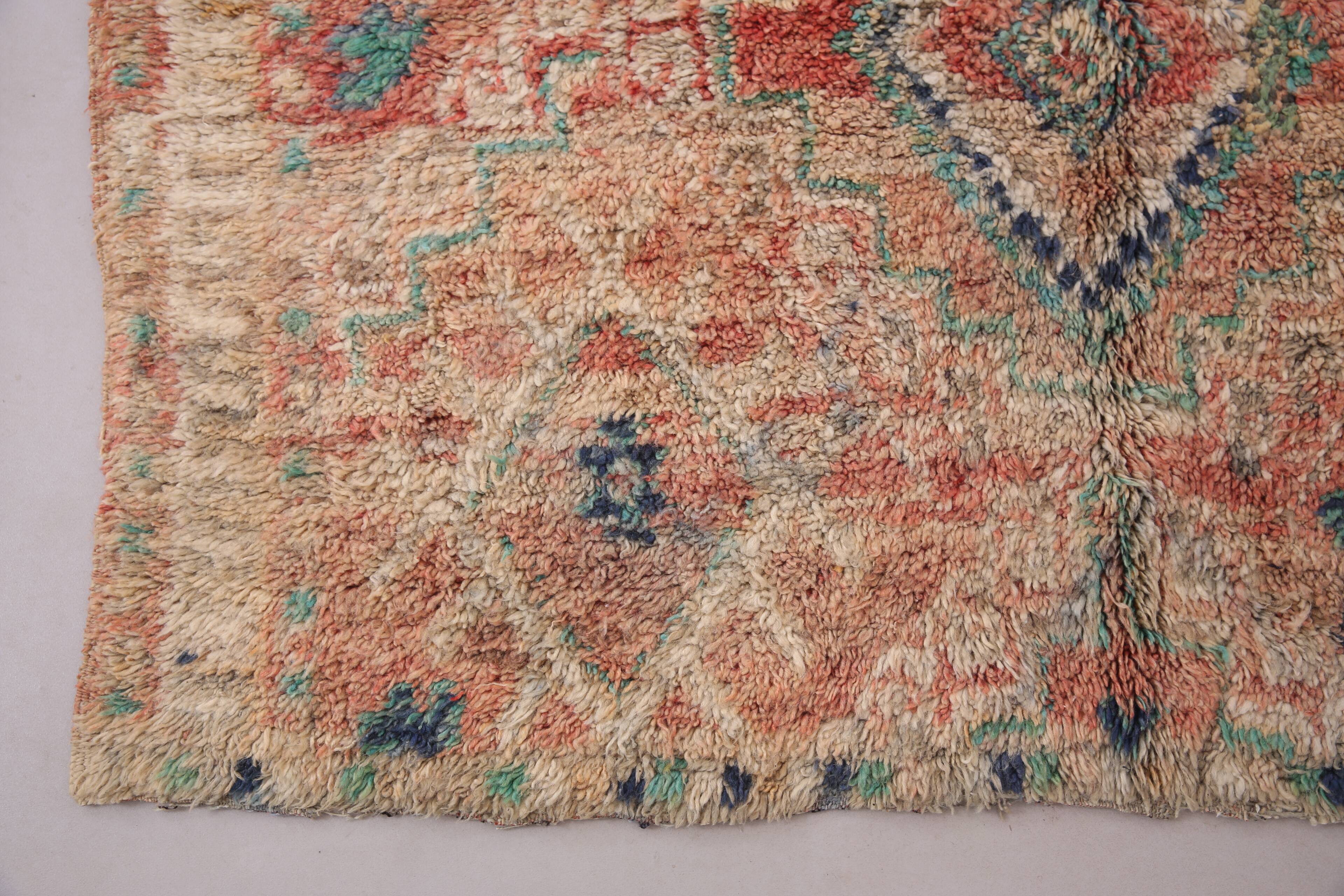 Peach Vintage Moroccan Rug 178 x 271 cm - Berber Wool Rug - Handmade Rug