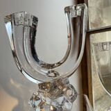 Pair of crystal candlesticks Art Vannes France