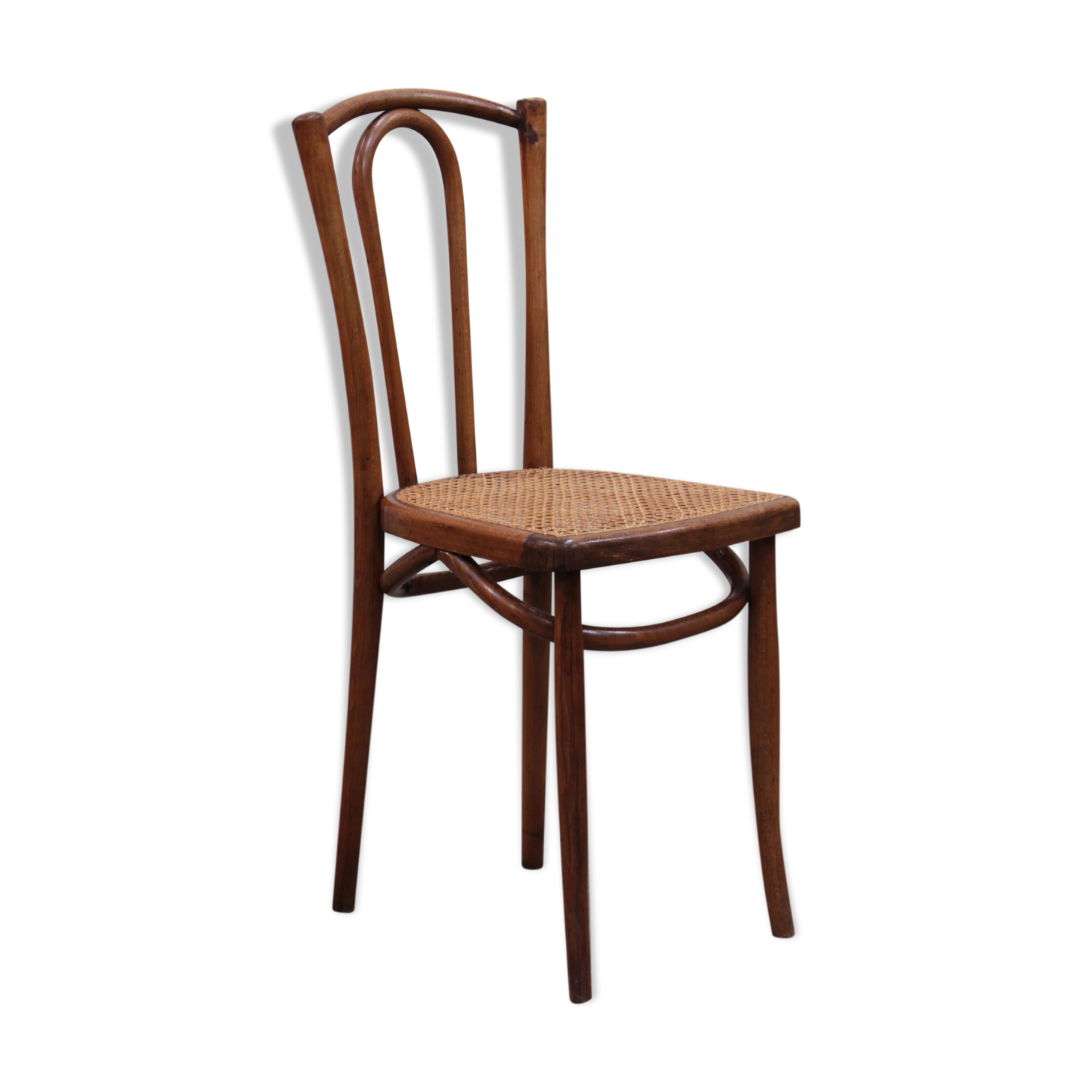 Bistrot chair in curved wood and caning